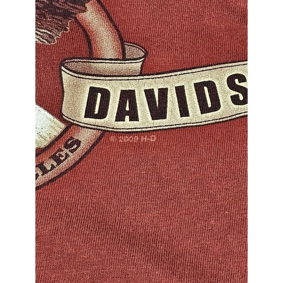 Harley Davidson Mens T-Shirt Lrg. Y2k RawHide Olathe KS. Burgundy. - Picture 6 of 8